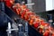 Canned bell peppers conveyor production