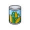 Canned corn illustration on white background