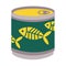 Canned fish, for animals, cats, tin can with fish label