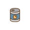 Canned food filled outline icon