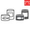 Canned food line and glyph icon, tin can and container, canned fish sign vector graphics, editable stroke linear icon