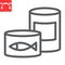 Canned food line icon, tin can and container, canned fish sign vector graphics, editable stroke linear icon, eps 10.