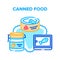 Canned Food Vector Concept Color Illustration