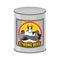Canned meat beef. Canned food from a serious and strong cow. St