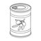 Canned olives in a can.Olives single icon in outline style vector symbol stock illustration web.
