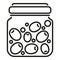 Canned olives icon outline vector. Food pickle