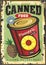 Canned Pineapple slices vintage retro decorative poster