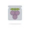 Canned plums color thin line icon.Vector illustration