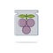 Canned plums color thin line icon.Vector illustration