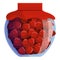 Canned strawberry icon, cartoon style
