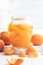 Canned tangerine. Pickled mandarin fruit in jar