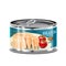 Canned Tuna low sodium and high omega 3 with isolated white background