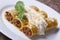 Cannelloni pasta stuffed with meat and bechamel sauce