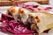 Cannelloni with radicchio and Taleggio cheese fondue