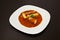 Cannelloni with riocata and tomato sauce dish