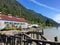 Cannery buildings near Prince Rupert, British Columbia, Canada