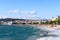 Cannes beach on stormy November day