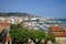 CANNES, FRANCE - JUNE 17, 2022: Cannes cityscape with port and yachts moored, France