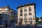 CANNES, FRANCE - JUNE 19, 2017: Old historic buildings in the city center of Cannes on the Bd Carnot street