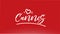 cannes white city hand written text with heart logo on red background