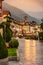 Cannobio, lake - lago - Maggiore, Italy. Waterfront promenade at dusk