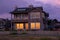 Cannon Beach, USA, 16 august, 2019 // The luxury properties facing the beach, highlighted but the golden light of a scenic sunset