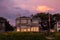 Cannon Beach, USA, 16 august, 2019 // The luxury properties facing the beach, highlighted but the golden light of a scenic sunset