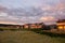 Cannon Beach, USA, 16 august, 2019 // The luxury properties facing the beach, highlighted but the golden light of a scenic sunset