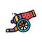 cannon carnival vintage show color icon vector illustration