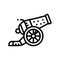 cannon carnival vintage show line icon vector illustration