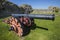 Cannon at Pevensey Castle in East Sussex