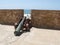 A cannon points towards the sea in the citadel of Essaouira, Morocco