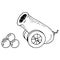 Cannon on wheels. Cannon with cannonballs. Cannonballs stacked near the cannon. Vector illustration