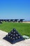 Cannons and balls in Upper Barrakka Gardens, Valletta.