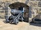 Cannons of the Edinburgh Castle a historic fortress which dominates the skyline of the capital city of Scotland, from its position