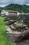 Cannons at Fuerte San Jeronimo fortress and Real Aduana customs house in Portobelo village, Pana