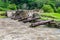 Cannons at Fuerte Santiago fortress in Portobelo village, Pana