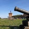 Cannons near the vintage castle