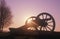 Cannons at the Revolutionary War National Park at sunrise, Valley Forge, PA