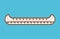 Canoe boat Red Indian isolated. Water transport Vector illustration