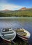 Canoe Boats Maligne Lake Jasper National Park Alberta Canada