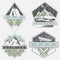 Canoe, camping and adventure grunge labels set