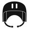 Canoe helmet icon, simple style