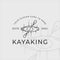 canoe or kayak logo line art simple minimalist vector illustration template icon graphic design. kayaking paddle rowing sign or