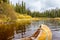 A Canoe moored in McGillivray Lake