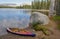 Canoe on Nevada Wrights lake