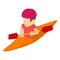 Canoe player icon, isometric 3d style