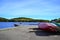 Canoe rental on autumn lake in Algonquin Park.Ontario, Canada, October