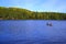 Canoe rental on autumn lake in Algonquin Park.Ontario, Canada, October