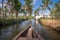 Canoe ride through backwater canals in Munroe Island